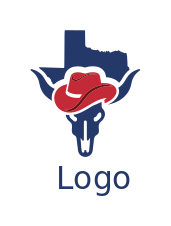 bull horn wearing cowboy hat in Texas