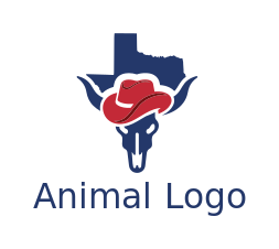 bull horn wearing cowboy hat in Texas