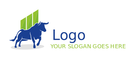 bull in front of a graph and bars