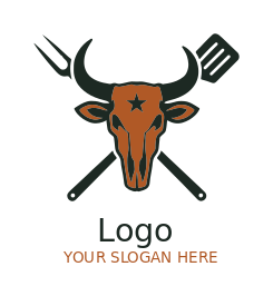 bull skull Houston city symbol for BBQ restaurant