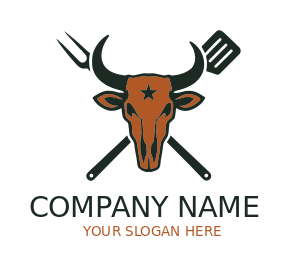 bull skull Houston city symbol for BBQ restaurant