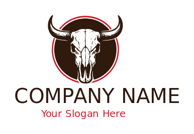 bull skull with horns 