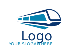 transportation logo minimal design bullet train