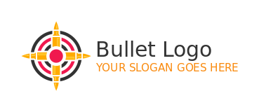 games logo bullets forming shooting target