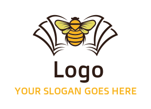 animal logo bumble bee on line art book