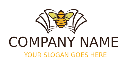 animal logo bumble bee on line art book