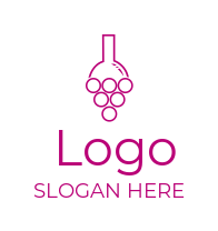 winery logo grapes merged with bottle