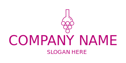 winery logo grapes merged with bottle