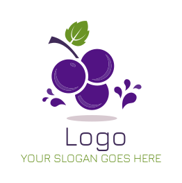 vineyard logo grapes with juice drops