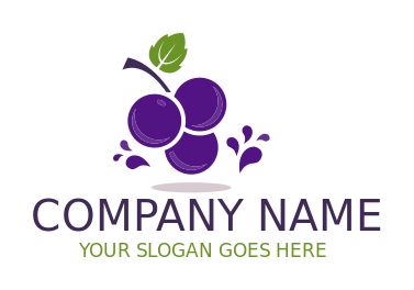 vineyard logo grapes with juice drops