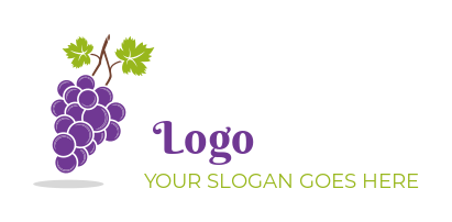 vineyard logo bunch of grapes with leaves