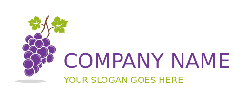 vineyard logo bunch of grapes with leaves