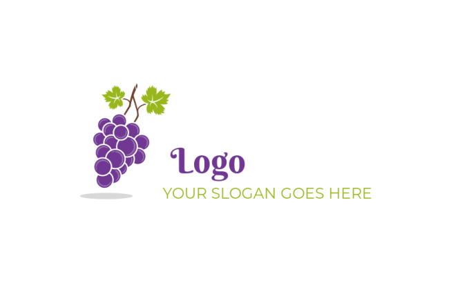 vineyard logo bunch of grapes with leaves