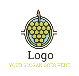 vineyard logo green grapes in circle