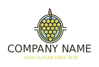 vineyard logo green grapes in circle