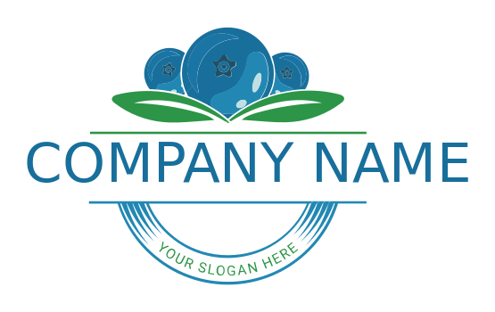restaurant logo bunch of blueberries with leaves