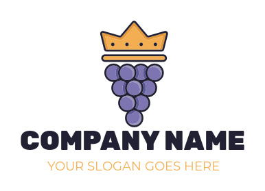 restaurant logo purple grapes with crown