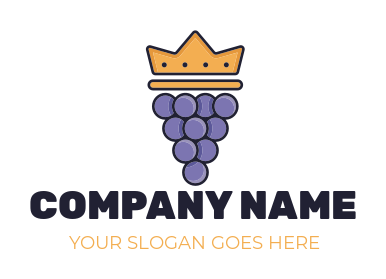 vineyard logo purple grapes with crown