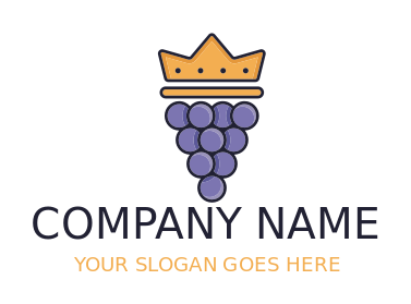 vineyard logo purple grapes with crown