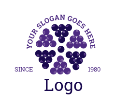 vineyard logo bunches of wine grapes