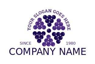 vineyard logo bunches of wine grapes