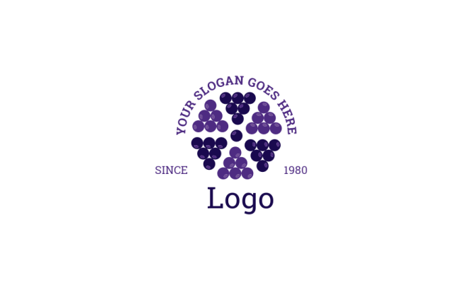 restaurant logo bunches of wine grapes