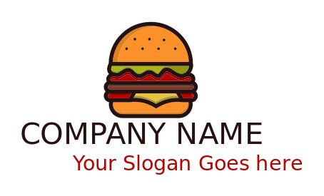 food logo maker burger with veggies and cheese