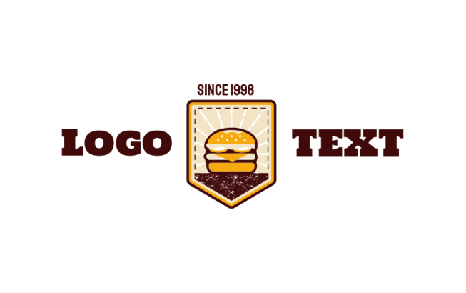restaurant logo icon burger in vintage pocket