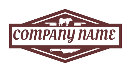 butcher knife and cow logo sample