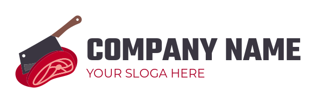 restaurant logo maker butcher knife cutting meat