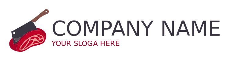 restaurant logo maker butcher knife cutting meat