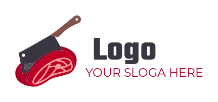 butcher knife cutting meat | Logo Template by LogoDesign.net