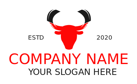 restaurant logo knives on horns of cow head