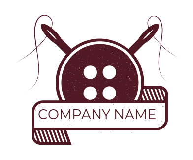 design an apparel logo button in front of needles with ribbon - logodesign.net