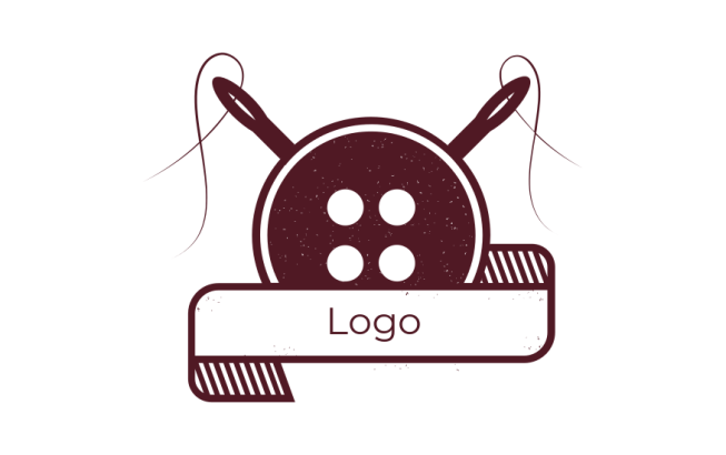 design an apparel button in front of needles with ribbon -design.net