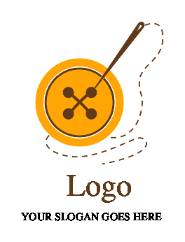 apparel logo icon button with thread and needles