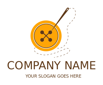 apparel logo icon button with thread and needles