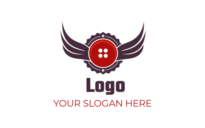 apparel logo online button with wings emblem - logodesign.net
