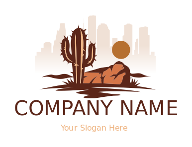 cactus in desert with Houston skyline