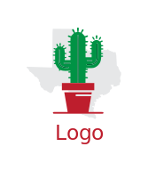 cactus in grey Texas map