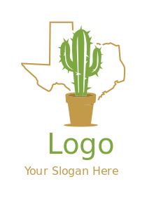 cactus in Texas map outline