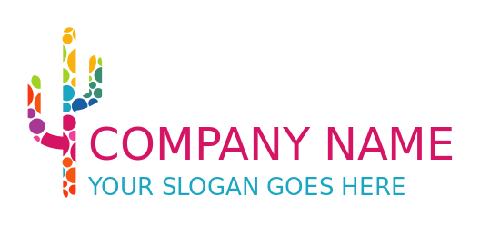 artist logo cactus tree with multiple colors