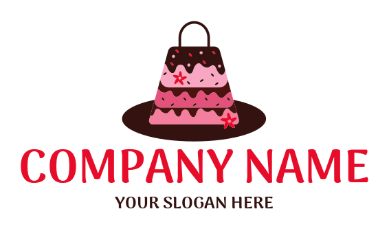 food logo handbag shaped cake on oval