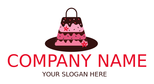 food logo handbag shaped cake on oval