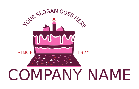 restaurant logo image cake forming laptop