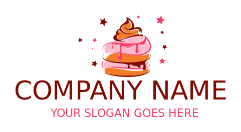 baker logo image cake with swirls and stars