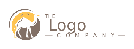 animal logo icon camel and birds in circle