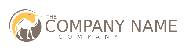 animal logo icon camel and birds in circle