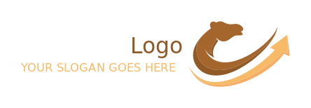 animal logo camel head with swoosh arrow