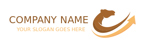 animal logo camel head with swoosh arrow